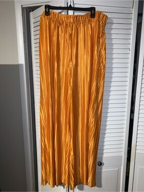 Eloquii Plus Size Women’s Wide Leg Pull On Pleated Satin Pants